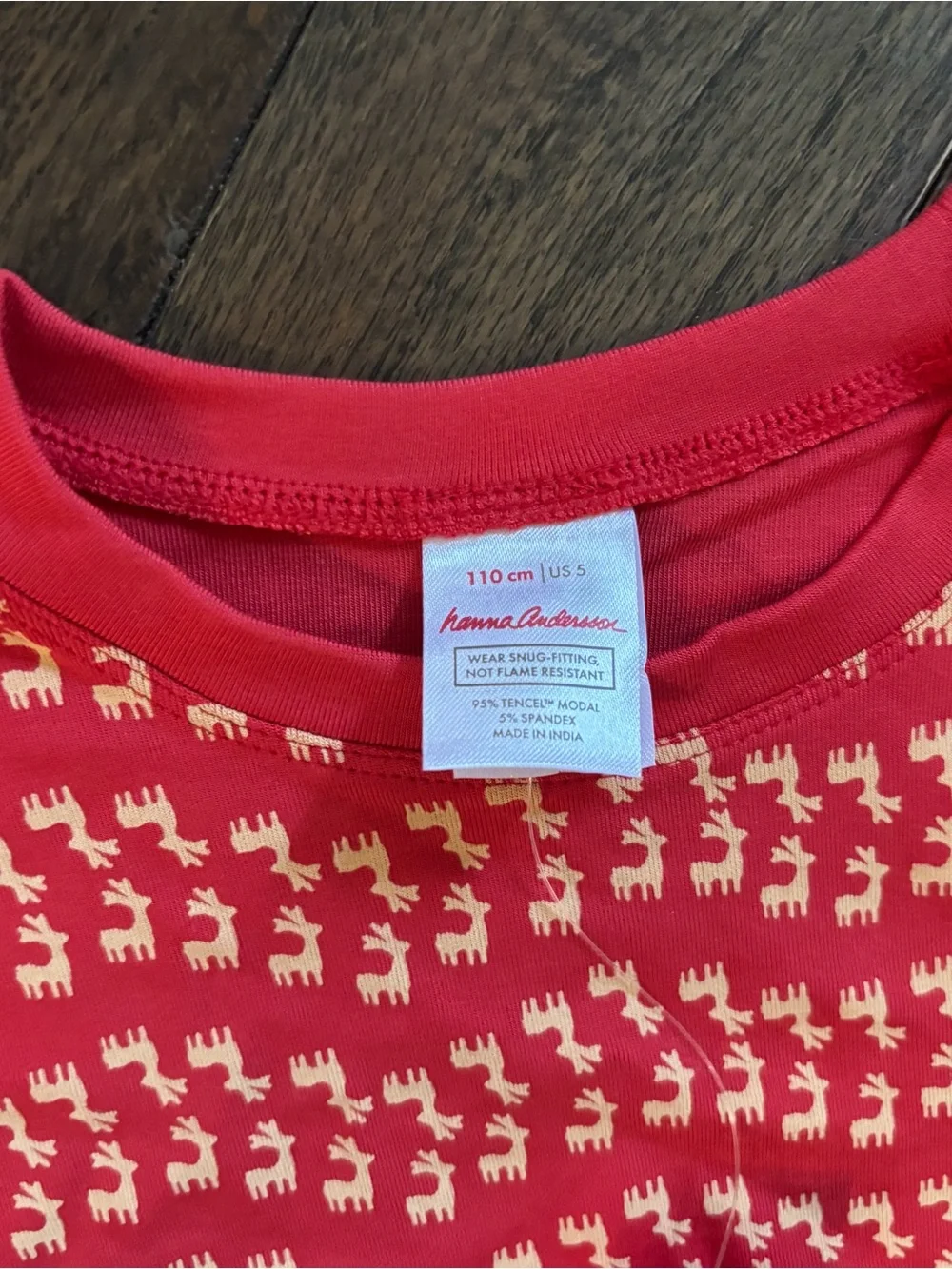 Hanna Andersson Red Reindeer Pajama Set NWT Size 5 Christmas Holiday